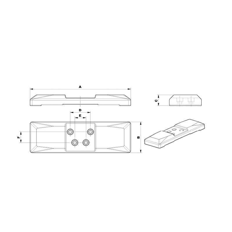 Tấm lót đường ray 320CA dành cho máy xúc dẫn động bằng xích Tấm lót đường ray 320CA dành cho máy xúc dẫn động bằng xích